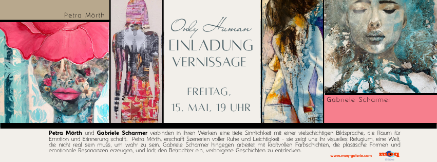 Petra Mörth und Gabriele Scharmer verbinden in ihren Werken eine tiefe Sinnlichkeit mit einer vielschichtigen Bildsprache, die Raum für Emotion und Erinnerung schafft. Petra Mörth erschafft Szenen voller Reinheit und Leichtigkeit - sie zeigt uns ihre visuellen Religionen, eine Welt, die nicht real sein muss, um wahr zu sein. Gabriele Scharmer hingegen arbeitet mit kraftvollen Farbtünchen, die plastische Formen und emotionale Resonanzen erzeugen, und lädt den Betrachter ein, verborgene Geschichten zu entdecken.