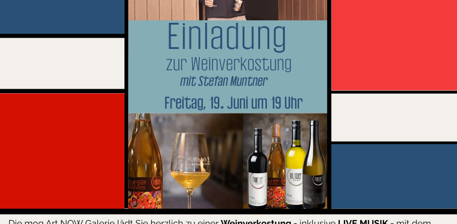 Die Art NOW Galerie lädt Sie zu einer Weinverkostung mit Stefan Muntner ein. Seit über 60 Jahren werden hier die ältesten Reben kultiviert - ein Ausdruck von Beständigkeit und Qualität. Jungwinzer Stefan Muntner ist seit langem Teil der Tradition und präsentiert vollwertigen Wein. Freuen Sie sich auf einen Abend, an dem die Kunst des Weinbaus und die ausgestellten Weine eine anregende Symbiose bilden und von Leidenschaft und Kreativität erzählen.