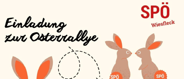 Eine Einladung zur Ostertalley. Das Team der SPO führt alle Kinder mit ihren Familien zur Ostertalley. Wann? Sonntag, 29.03.2026. Ab 10.00 Uhr. Wo? Sportplatz Wiesfleck, alte Kantine. Jedes Kind bekommt eine Überraschung.