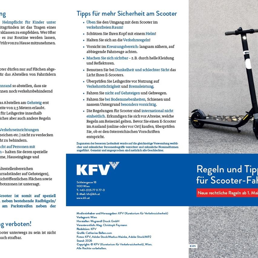 Tipps für mehr Sicherheit am Roller: Immer einen Helm tragen, Menschenmengen meiden, reflektierende Kleidung verwenden, und Bremsen vor der Fahrt prüfen. Lokale Vorschriften beachten, Alkohol vermeiden, und Roller von Gehwegen fernhalten.