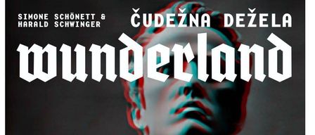 Ein Poster für Wanderkino mit einem verzerrten Bild des Gesichts und der Schultern eines Mannes. Es enthält Termine und Zeiten für Aufführungen und erwähnt einen Regisseur, Marjan Stikar.