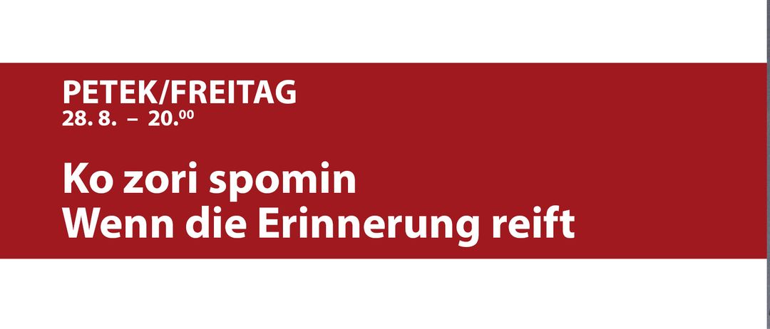 Ein Plakat mit einem Schwarz-Weiß-Foto einer Frau, die sich an ein Geländer lehnt. Das Plakat enthält Text sowohl auf Englisch als auch auf Deutsch.