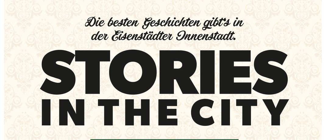 Plakat für eine Veranstaltung mit Geschichten in der Stadt vom 1. Juli bis 12. August 2026. Verschiedene Autoren und Bücher mit Terminen aufgelistet. Freier Eintritt.