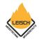Das Logo für Leisch Messtechnik Brandschutz ist abgebildet. Es zeigt eine Flamme in Gelb und Schwarz, mit dem Wort 'Leisch' in großen, großgeschriebenen Buchstaben. Die Worte 'MESSTECHNIK' und 'BRANDSCHUTZ' sind in kleineren, großgeschriebenen Buchstaben unter der Flamme zu sehen.