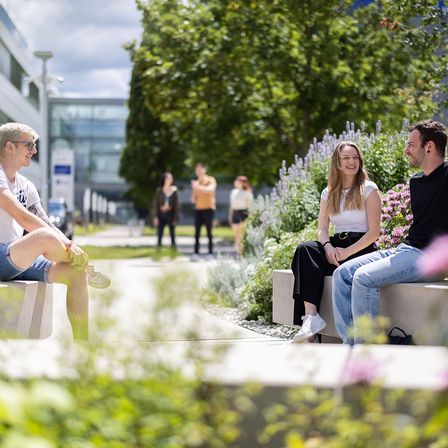 Bild enthält, Person, Adult, Male, Man, Shoe, Sitting, Handbag, Vegetation, Jeans, Flower
