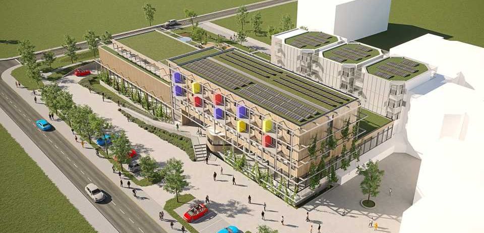 Bild enthält, Building, CAD Diagram, Diagram, Office Building, Outdoors, Person, City, Plant, Neighborhood
