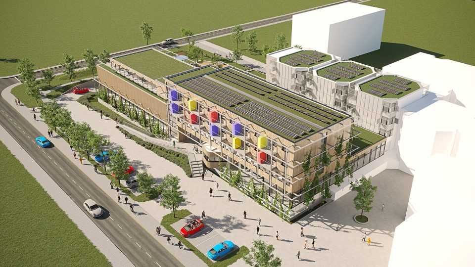Bild enthält, Building, CAD Diagram, Diagram, Office Building, Outdoors, Person, City, Plant, Neighborhood