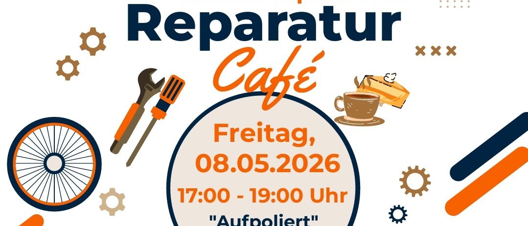Reparatur Café lädt alle ein, gemeinsam am Freitag, 08.05.2026, von 17:00 bis 19:00 Uhr im Lagerhaus, Kirchengasse 13a, zu reparieren. Kluge Köpfe und geschickte Hände sind herzlich willkommen!