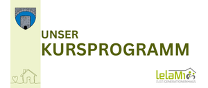 Eine weiße Seite mit grünem Text 'UNSER KURSPROGRAMM' und einem Logo für Dr. Jakob Rosenfel.