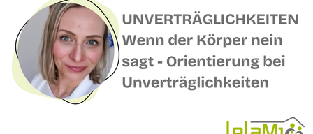 Eine lächelnde Frau posiert für ein Foto mit einem großen Textüberlagerung, der 'UNVERTRAGLICHKEIT' und 'Wenn der Körper sagt - Orientierung Unverträglichkeit' lautet. Unten ist der Name 'Dr. Jakob Rosenfeld' zu sehen.