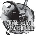 Eine schwarz-weiße Illustration eines gehörnten Dämons mit einem bedrohlichen Ausdruck. Der Name 'Ruhlmentler Korsbuum' ist in einer gotischen Schrift geschrieben.
