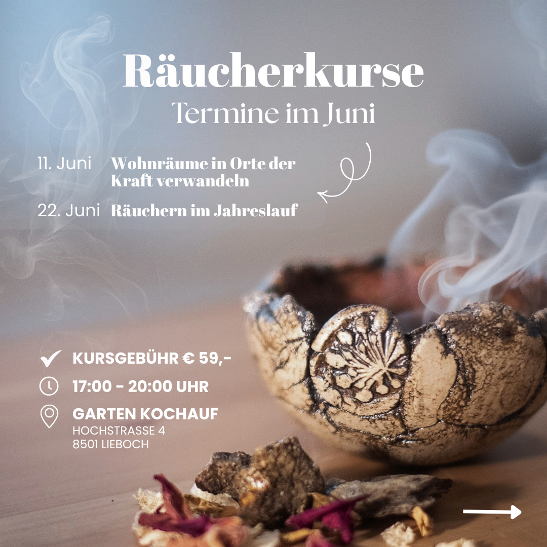 Poster for a smoke course with dates June 11th and 22nd, held in living spaces and throughout the year, costing 59 euros. The course runs from 5-8 PM.