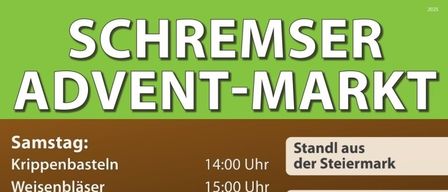 An advertisement for an Advent market in Germany. It features two days of events including puppet shows, horse riding, and regional culinary delights. Activities span from 12:00 to 19:00 on November 15th and 10:00 to 19:00 on November 16th.