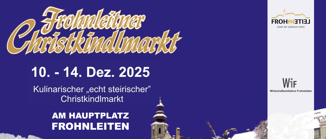 Plakat für den Johannleitner Weihnachtsmarkt am 4. Dezember 2025 mit einem verschneiten Dorf, einer Kirche, Häusern und Bergen im Hintergrund.