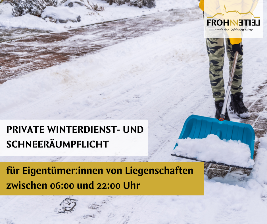 Snow removal service required for property owners. The snow must be cleared between 6:00 AM and 10:00 PM.