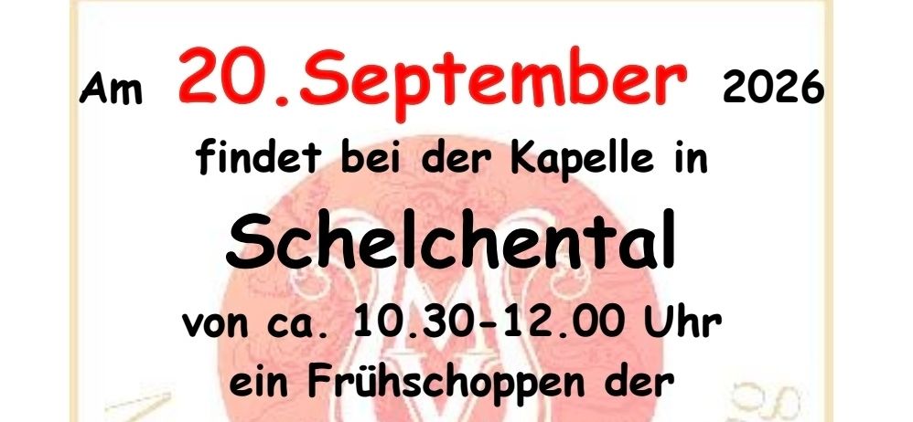 Ein Plakat, das eine musikalische Veranstaltung in Schelchental, Vasoldsberg, am 20. September 2026 ankündigt. Die Veranstaltung bietet Marktmusik, mit einem Vormittagsmarkt von 10:30 bis 12:00 Uhr und einem musikalischen Lock-in ab 9:00 Uhr. Das Plakat enthält Logos und Kontaktinformationen.