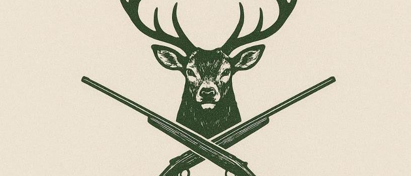 Plakat für eine Jagdveranstaltung bei Jager Bierbaum am 31. August 2025, Beginn um 11 Uhr. Mit einem Hirsch und gekreuzten Gewehre.