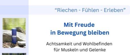 Plakat für Aroma-Event. Es steht 'Riech - Fühl - Erlebe' und hat Termine und Uhrzeiten für Veranstaltungen im März. Es enthält auch Kontaktdaten.