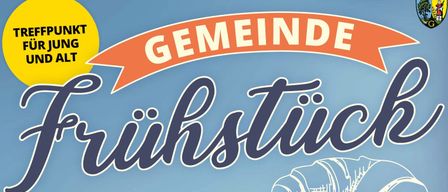 A blue background with white and orange text that says Gemeindebibliothek, a microphone appears at the bottom right.