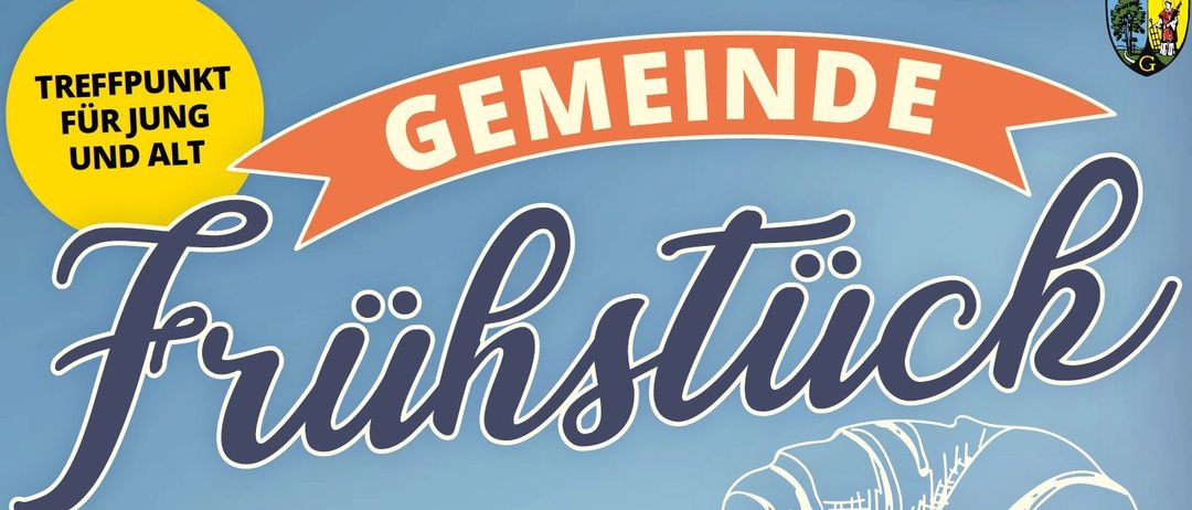 Ein blauer Hintergrund mit weißem und orangefarbenem Text, der Gemeindebibliothek sagt, ein Mikrofon erscheint unten rechts.