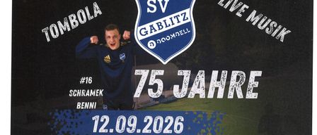 Plakat für ein Fußballspiel-Jubiläumsevent am 12. September 2026 mit Teamfotos von 1951, 2016 und 2026, Spielzeiten und Ticketpreisen.