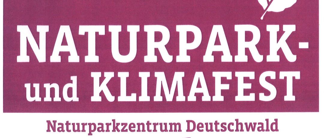 Plakat für Naturpark- und Klimafest-Veranstaltung im Naturparkzentrum Deutschwald am 19. September 2026 von 14 Uhr bis 19 Uhr. Mit QR-Code, Buffet und einer Sonderedition von Naturpark Honig 2026.
