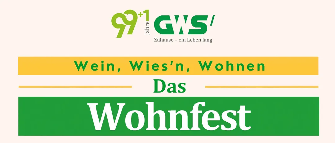 Plakat für das 'Wohnfest' am 25. September um 13 Uhr. Es zeigt eine Gruppe von Musikern und ein Gebäude. Der Eintritt ist frei.