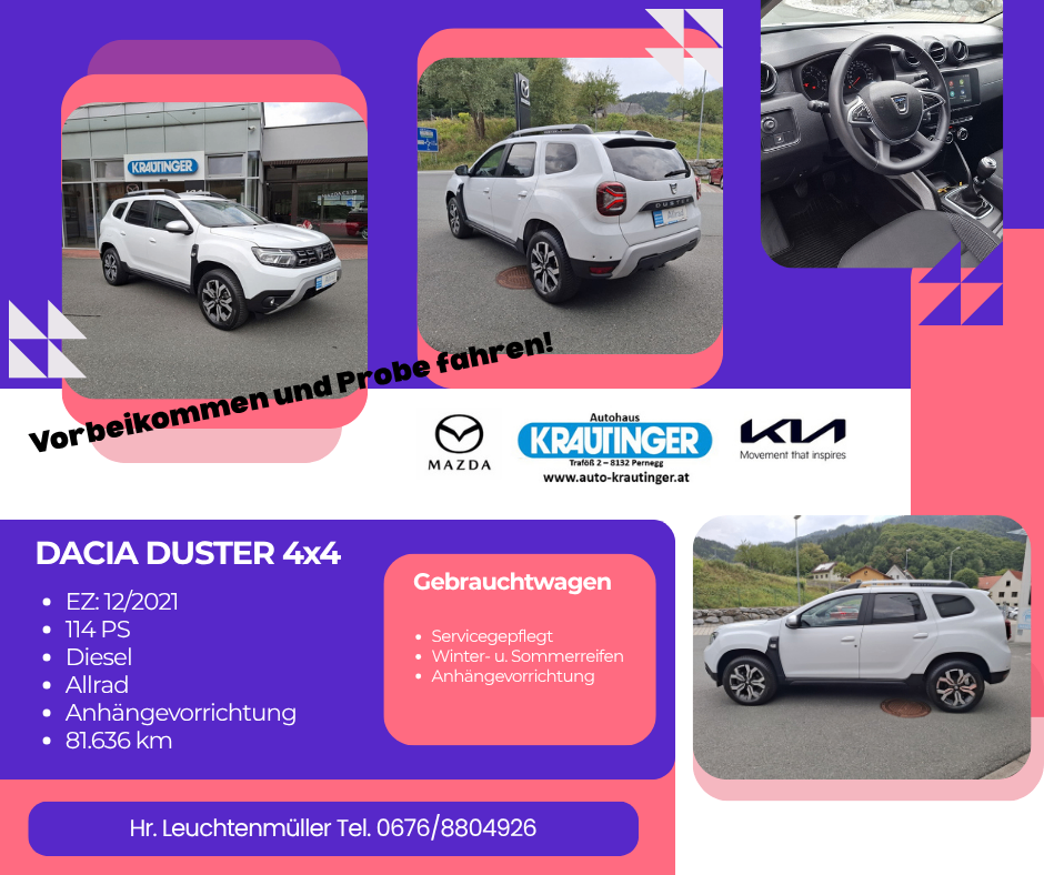 Autohaus Krautinger Mazda Kia Neuwagen Gebrauchtwagen Dacia Duster
