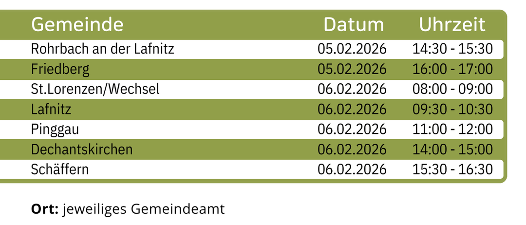 Ein Flyer, der Energieberatungsveranstaltungen in Wechselland bewirbt, mit Terminen und Uhrzeiten. Es listet Themen wie ökologische Materialien, erneuerbare Energien und Klima und Energie auf. Es lädt dazu ein, die Beratungen in den jeweiligen Stadtverwaltungen zu besuchen.