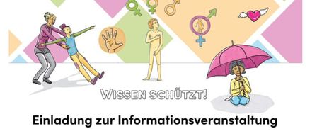 Einladung zur Informationsveranstaltung für Eltern und Bezugspersonen von Kindern und Jugendlichen über 10 Jahren zu sexueller Bildung und Schutz vor sexueller Gewalt. Terminauswahl umfasst Themen wie Pubertät, sexuelle Entwicklung und mehr. Anmeldung per E-Mail.
