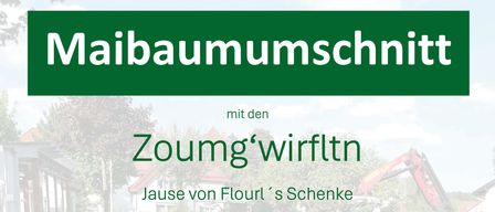 Plakat für Baumfällaktion am 30. Mai 2026, Beginn um 16:00 Uhr am Dorfplatz Dechantskirchen. Es erwähnt Flourls Geschenk, KK SchieBstand und Weinkost. Veranstaltet von Steirische Volkspartei.