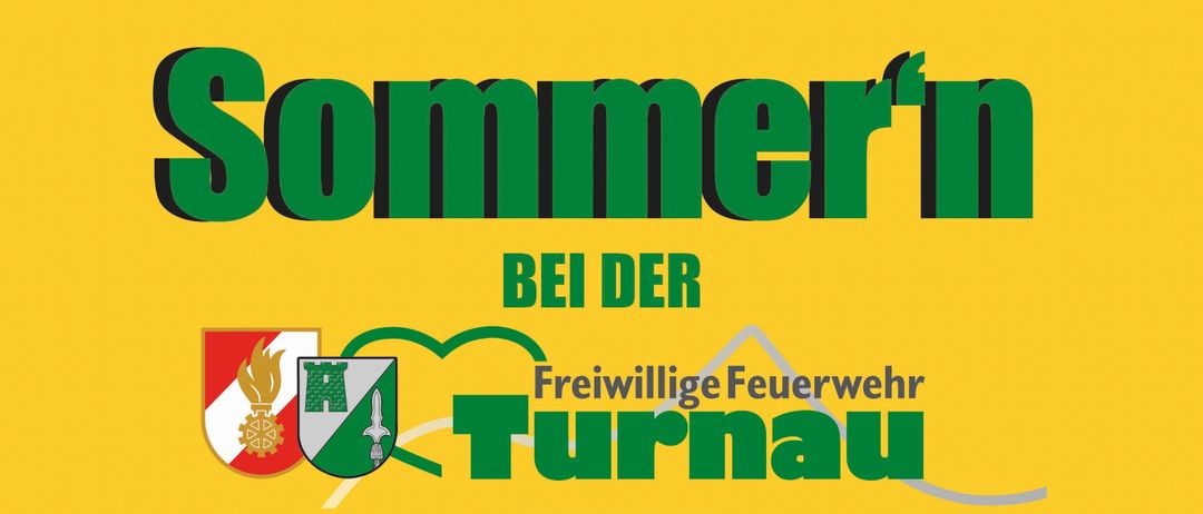 Plakat für eine Veranstaltung der Freiwilligen Feuerwehr Turnau mit der Blechquetscher Band. Geplant für den 1. August 2026, die Veranstaltung beinhaltet ein Sommerkonzert ab 17 Uhr, einen Bierstand mit Freibier und freien Eintritt.