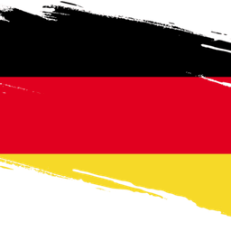 Die deutsche Flagge mit schwarzer, roter und gelber Farbgebung auf schwarzem Hintergrund.