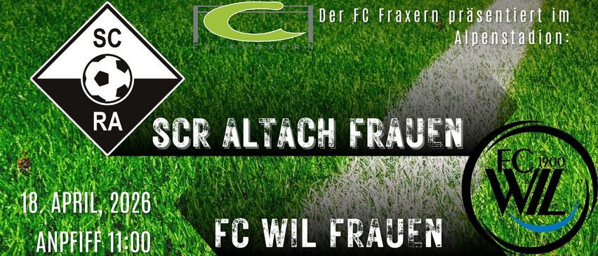 Soccer match between SC Altach Frauen and FC WIL Frauen on a green field. Scores are 6 to 0.