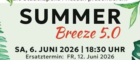 Plakat für das Summer Breeze 5.0-Event. Zeigt zwei Bands, Laustoak und Strange Brew & Triops. Datum und Veranstaltungsort angegeben.