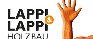 The image shows the word 'APP' written in black with a hand symbol on the right, featuring orange lines. 'APP' is stylized and repeated twice, with '&' in the center.