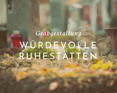 Grabgestaltung mit Fokus auf vollständige Ruhestätten, mit einem kleinen Engel und Pflanzen.