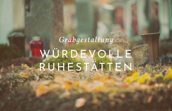 Grabgestaltung mit Fokus auf vollständige Ruhestätten, mit einem kleinen Engel und Pflanzen.