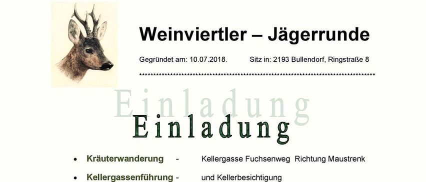 Einladung zu einer Winzertour am 6. Juni 2025 mit Kräuterwanderung, Kellerführung, Besichtigung von Stadeln und Weinverkostung durch Adi Graf.