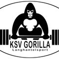 Ein Logo fur KSV Gorilla Langhantelsport zeigt einen Gorilla, der eine Langhantel hebt.
