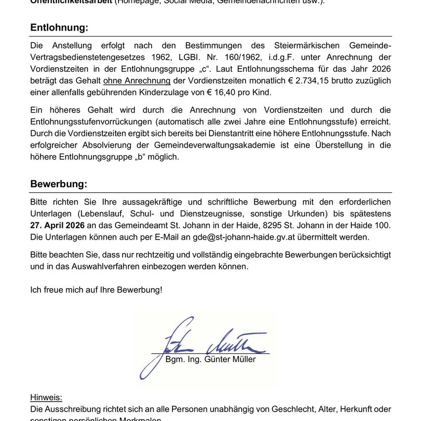 Die Bewerbung richtet sich an alle Personen unabhängig von Geschlecht, Alter, Herkunft oder nationalen Merkmalen. Die Ausschreibung richtet sich an alle Personen unabhängig von Geschlecht, Alter, Herkunft oder nationalen Merkmalen.