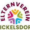 The logo for 'Elternverein Nickelsdorf' features vibrant colors and stylized figures forming a circle, symbolizing unity and community.