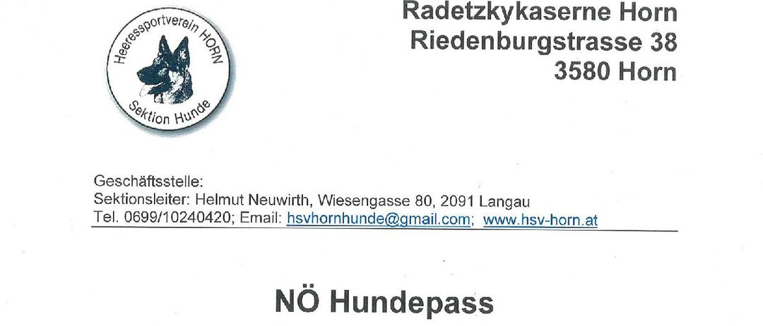 Das Dokument bewirbt einen obligatorischen Theorievortrag für Hundebesitzer ab 1. Juni 2023 aufgrund der Änderung des NÖ Hundepass-Gesetzes. Der Vortrag dauert eine Stunde. Datum: 22. Februar 2026, 9:00 Uhr. Ort: Marktgemeinde 2091 Langau, Freizeit-Halle. Dauer: 3-4 Stunden. Kosten: 75 Euro. Anmeldung erforderlich per Telefon.