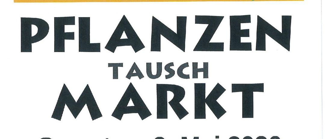 Plakat für Langau Pflanzen Tauschmarkt am 9. Mai 2026 von 13:30 bis 17:00 Uhr. Für alle, die Pflanzen brauchen oder abgeben möchten. Bitte Pflanzen zwischen 10:00 und 12:00 Uhr mitbringen. Optionen umfassen selbstgezogene Pflanzen, Stecklinge von Sträuchern oder Büschen und Pflanzentausch. Kaffee und Kuchen verfügbar.