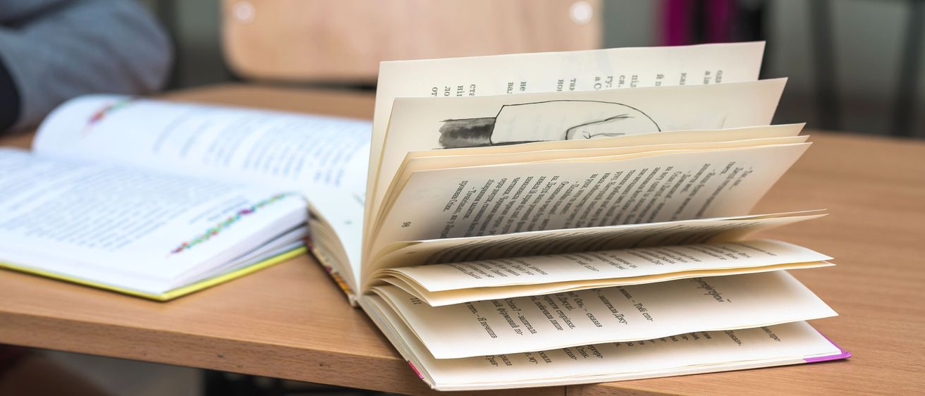 Bild enthält, Text, Book, Publication, Boy, Child, Male, Person, Document, Chair, Furniture
