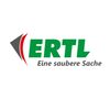 Das Logo von ERTL zeigt einen grünen Pfeil nach links mit den Buchstaben 'ERTL' in Grün und 'Eine saubere Sache' in Schwarz darunter.