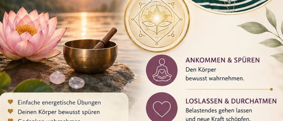 Ein Meditationsabend mit Anita Ponweiser. Erlebe bewusstes Wahrnehmen, Entspannung und heilende Klänge. Geführte Meditationsreise mit wohltuenden Klängen.
