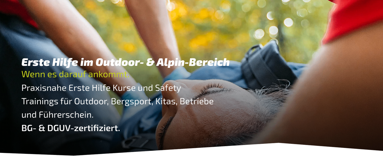 Outdoor- und Alpin-Bereich mit Kursen und Sicherheit für Bergsport, Skifahren und Betriebe.