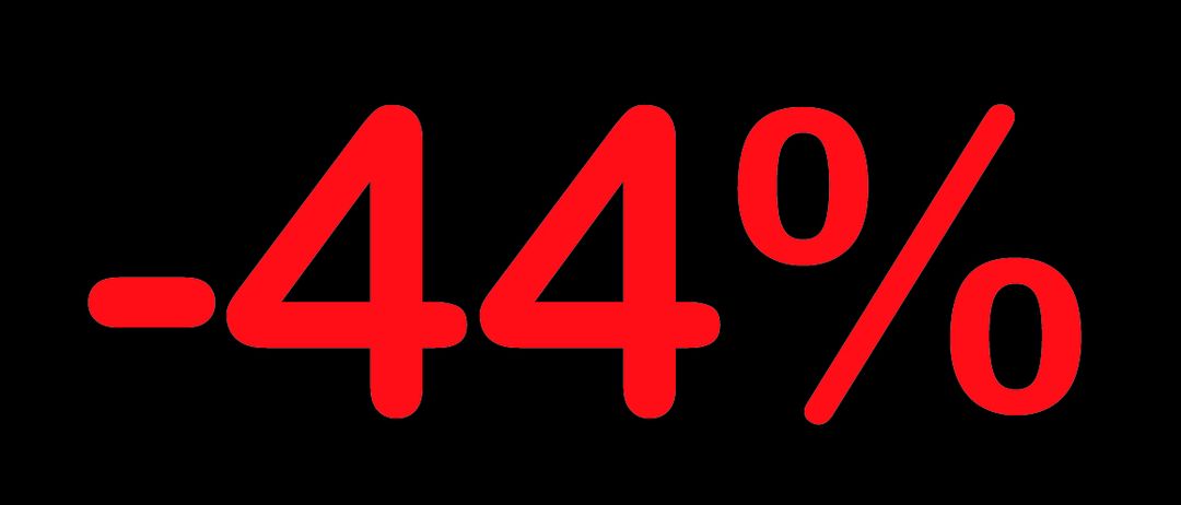 Ein schwarzes Poster mit einem Fahrrad und einer Kette. Es steht 'TRIT MEISTER Lagerraumung!' und '-44%' mit 'auf alle Fahrräder'.