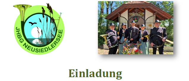 Einladung zum 50. Jubiläum der Jagdhornbläsergruppe Neusiedlersee am 17. Mai 2026 von 15 bis 19 Uhr in der „Neue Mitte Gols (Summakuechl)“. Das Programm umfasst Führungen, gemeinsames Blasen der Jagdhörner, Vorträge und ein geselliges Beisammensein mit Essen und Musik.